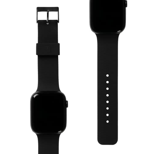U by UAG [U] DOT Silikon Armband für Apple Watch 49mm / 45mm / 44mm / 42mm [Watch Ultra, Watch SE, Series 8/7 / 6/5 / 4/3 / 2/1, Weiches Silikon, Edelstahl Verschluss] schwarz von URBAN ARMOR GEAR