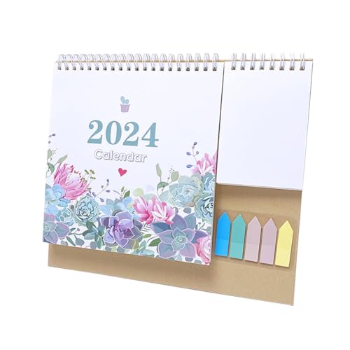 Kalender 2024 Tischkalender, Stehkalender Tischkalender 2024 zum Aufstellen Jahreskalender Desktop Kalender Aufstehen Desktop Jahr Kalender Tabelle Papier Kalender für Büro oder Zuhause von URFEDA