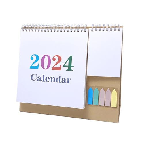 URFEDA Kalender 2024 Tischkalender, Stehkalender Tischkalender 2024 zum Aufstellen Jahreskalender Desktop Kalender Aufstehen Desktop Jahr Kalender Tabelle Papier Kalender für Büro oder Zuhause von URFEDA