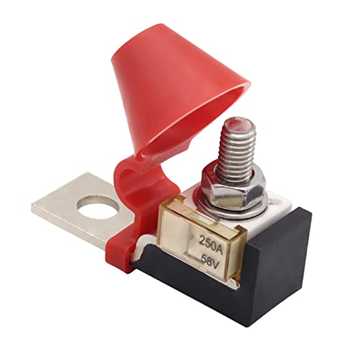 Autobatterie Sicherungshalter Terminal Sicherungsblock Kit mit Schutzkappe 250A Sicherungshalter Batterie-Sicherungsklemmen Wasserdichter Stud Single Terminal Sicherungsblock Anschluss Sicherungsblock von URPIZY