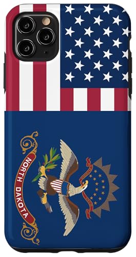 Hülle für iPhone 11 Pro Max North Dakota and USA Flags: Americans Honor and Pride von USA Love Pride Merch