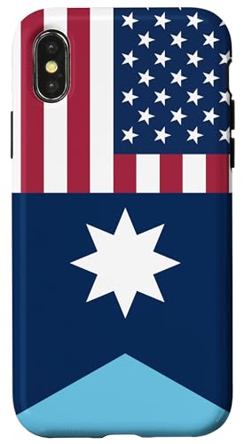 Hülle für iPhone X/XS Minnesota and USA Flags: Americans Honor and Pride von USA Love Pride Merch