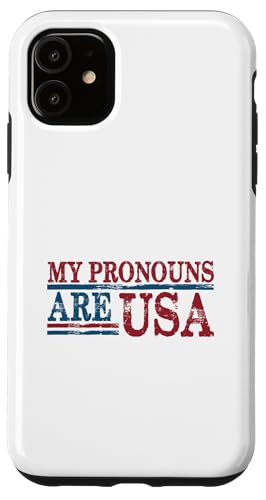 Hülle für iPhone 11 My Pronouns Are USA Patriotische amerikanische Flagge 4. Juli von USA Patriotic American Flag Gifts