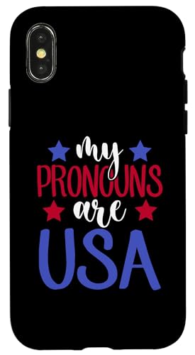 Hülle für iPhone X/XS My Pronouns Are USA Patriotische amerikanische Flagge 4. Juli von USA Patriotic American Flag Gifts