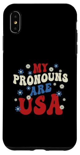 Hülle für iPhone XS Max My Pronouns Are USA Patriotische amerikanische Flagge 4. Juli von USA Patriotic American Flag Gifts