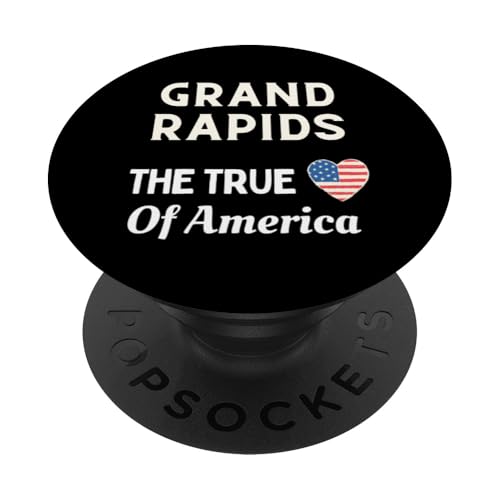 Patriotische Liebe Grand Rapids USA Das wahre Herz Amerikas PopSockets Klebender PopGrip von USA Patriotic City 4th of July