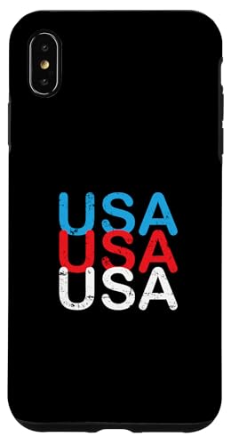 Hülle für iPhone XS Max USA-Buchstaben in drei Farben von USA United States America stars and stribes