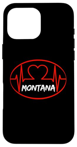 Hülle für iPhone 16 Pro Max Montana Herzschlag USA Staaten Herz Liebe von USA states apparel