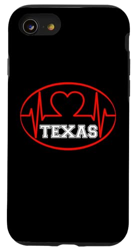 Hülle für iPhone SE (2020) / 7 / 8 Texas Herzschlag USA Staaten Herz Liebe von USA states apparel