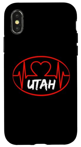 Hülle für iPhone X/XS Utah Herzschlag USA Staaten Herz Liebe von USA states apparel