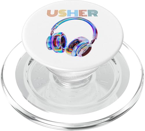 USHER Hiphop Fan Musik Kopfhörer Vintage Design Herren Wome Tee PopSockets PopGrip für MagSafe von USHER Hiphop Fan Music Headphone Vintage 90s Gifts