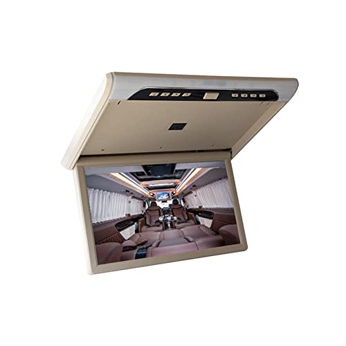 19-Zoll-Auto-Monitor 1080P HD-LCD-Bildschirm Tragbare Auto-Videoplayer Automobil-Decken-TV-Dachmontage-Anzeige USB-FM-Wohnmobil(Color:Beige MP5 Monitor) von USKI