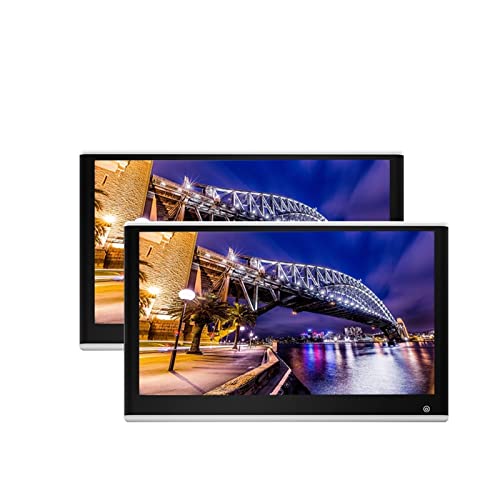 4K Auto Kopfstütze Monitor Touchscreen 1080P 13 Zoll 3 + 32 GB Auto Rücksitz Video Player HDMI Link(Color:216 Silver 13 inch 2) von USKI