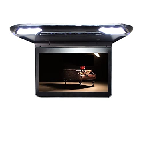 HD-Bildschirm 11-Zoll-Auto-Video-Player 1080P Auto-Decken-TV-Dachmontage-Display Flip-Down-Auto-Monitor USB IR FM HDMI-Link(Color:HD Screen beige) von USKI