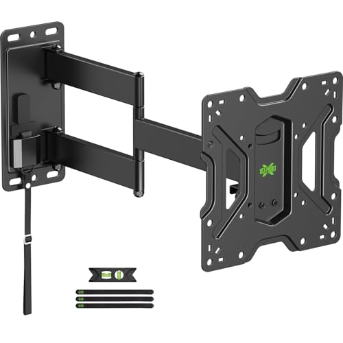 USX-MOUNT Wohnwagen TV Halterung Arretierbar, TV Wandhalterung Schwenkbar Neigbar für 17-43 Zoll TV, Max VESA 200x200mm bis zu 20kg, TV Halter Abschließbar für Wohnmobil/RV/Campingwagen, XMS018 von USX MOUNT