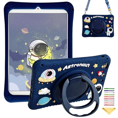 UUcovers Kinder-Schutzhülle für iPad 10. Generation 27,7 cm (10 Zoll) 2022, 360° drehbarer Ringgriff/Ständer, mit Stifthalter/Schultergurt, niedliches Kawaii, weiches Silikon, stoßfest, von UUCOVERS