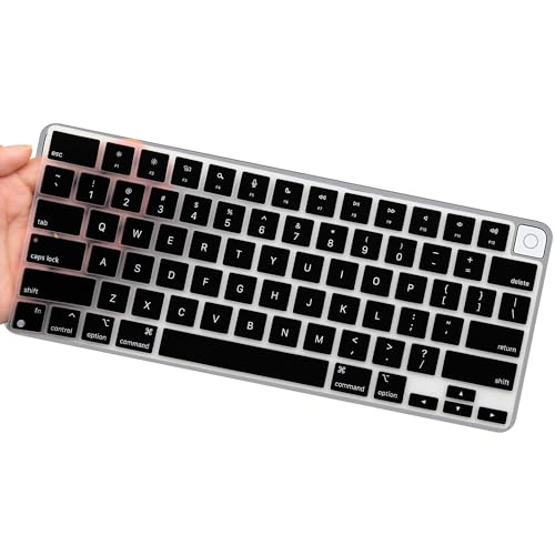 Tastatur-Abdeckung für Apple Magic Keyboard 3/Apple iMac 24 Zoll Magic mit Touch ID, dünnste Tastatur-Hülle für 2022 2021 iMac 24 Modell A2449 M1 Chip-Tastatur, Schwarz von UUONDO