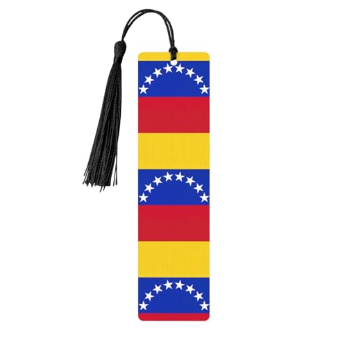 Exquisites Lesezeichen mit Flagge von Venezuela, doppelseitig, bedruckt in voller Breite, kann als Urlaubsgeschenk verwendet werden. von UVBDF