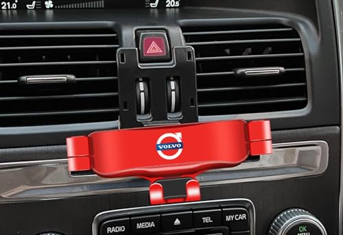 UYTKTN Handyhalterung Auto für Volvo XC60 2009-2017, 360° Drehbar Multifunktionale Handy KFZ Halterungen, Stabiler Unterstützung Verstellbarer Autohalterung,C Red von UYTKTN