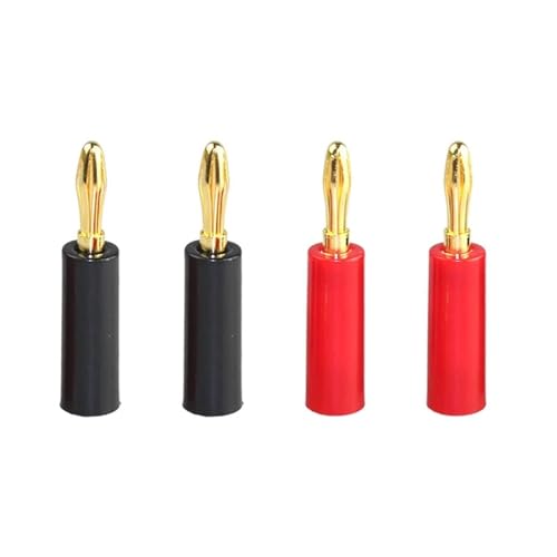 10/40/200 STÜCKE 4mm Vergoldete Bananenstecker Lautsprecher Horn Lautsprecher Banana for Audio Video Kabel Adapter Lautsprecher(20 Red 20 Black) von UYUUBNK