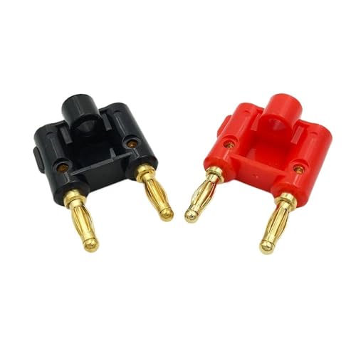 100 Stücke Vergoldet Doppel 4mm Bananenstecker for Binding Post Buchse Jack Lautsprecher Adapter Stecker(Red) von UYUUBNK