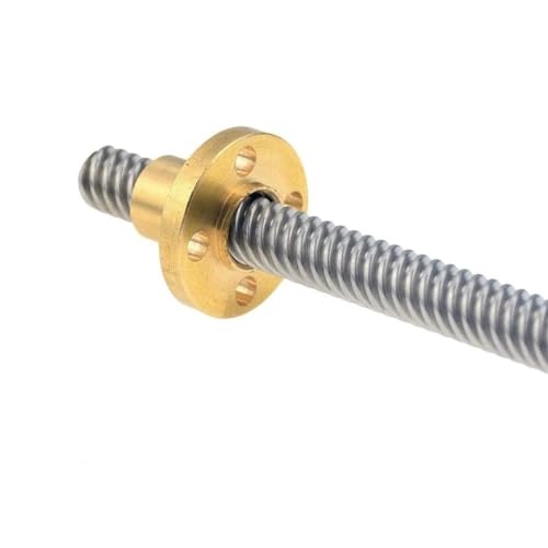 Gewindestange mit Messingmutter， Vollgewindestange Spindelsteigung T8 2 mm Steigung 2 mm 4 mm 8 mm 10 mm 12 mm 16 mm 20 mm Steigung T8 Steigung Spindelstange Schrittmotor Trapezstange Wellenmutter(Pit von UZAMIRLEX