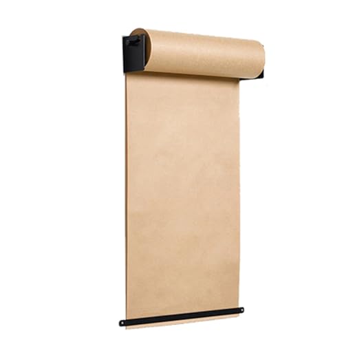 Wandhalterung für braune Kraftpapierrollen, Wandhalterung Kraftpapierrollenhalter, Hängender Notizrollenhalter, Bauernhausdekor, Nachrichtentafelspender, Wandkunst, Rollendisplay(Black,127 cm) von UZAMIRLEX