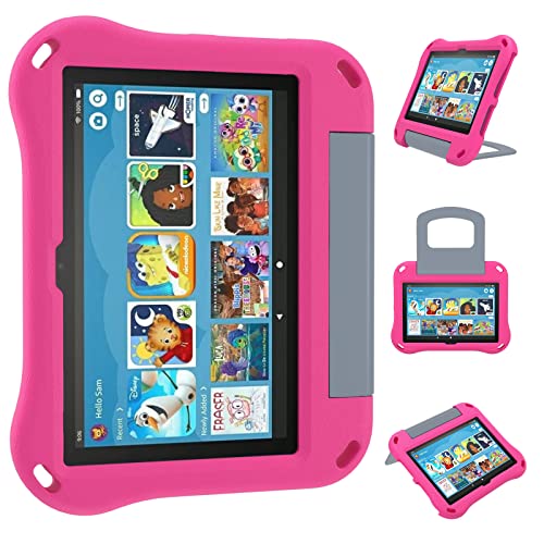 Ubearkk Tablet-8-Hülle und Schutzhülle für Kinder, leicht, stoßfest, kinderfreundlich, mit Griff, Ständer (12. Generation, Version 2022), Rosa von Ubearkk