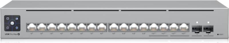 Ubiquiti Pro Max 16 PoE Managed Switch 2x 10G SFP+, 4x 2.5GbE (PoE++), 12x 1GbE (PoE+) (USW-PRO-MAX-16-POE) von Ubiquiti