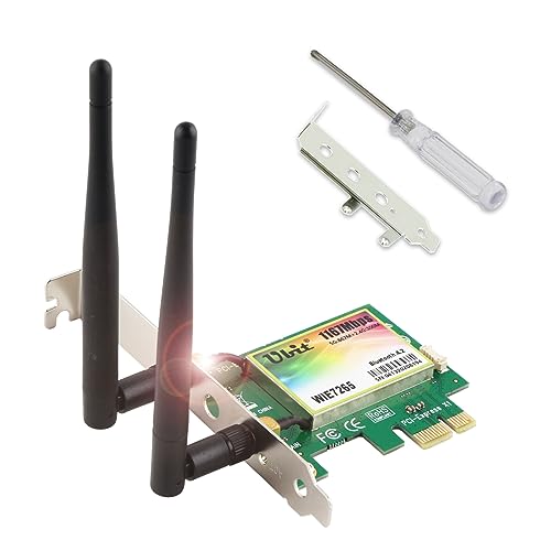 Ubit WLAN-WiFi-Karte | 11AC PCIe Wireless-Karte mit bis zu 1200 Mbit/s | Drahtlose Dualband Gigabit-WLAN-WIFI Adapter-Karte | PCIe WiFi Karte mit BT 4.2 für Desktop/PC-Spiele von Ubit