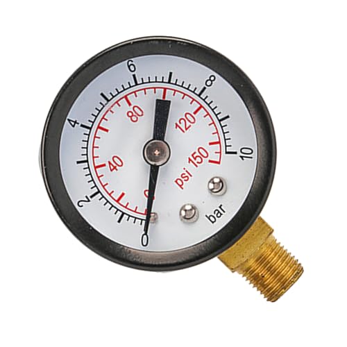 Ubxvamm Filtermanometer geeignet für Wasserdruckprüfung, pneumatische Systeme, 40 mm Zifferblätter, 1/8 Zoll Gewinde, Edelstahl von Ubxvamm