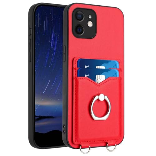 Handyhülle für Xiaomi Redmi Note 12 Pro+ 5G Hülle Case Premium Klappbar Leder Hülle mit Kartenfach Ring Halter Ständer Magnet Kartenhalter Stoßfeste Schutzhülle für Xiaomi Redmi Note 12 Pro+ 5G,Rot von Ufgoszvp