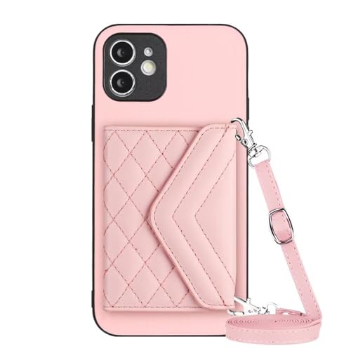 Handyhülle für iPhone 16 Plus Hülle Leder, Handykette iPhone 16 Plus Lederhülle Kreditkarten, Geldfächern Standfunktion Handytasche Case für iPhone 16 Plus,Rosa von Ufgoszvp