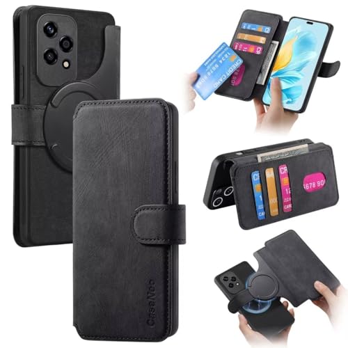 Hülle für OPPO Realme 9 Pro, Slim Flip Handyhülle Etui Lederhülle mit Kartensteckplatz und Magnetverschluss Leder Wallet Klapphülle Book Case Bumper Tasche für OPPO Realme 9 Pro schwarz von Ufgoszvp