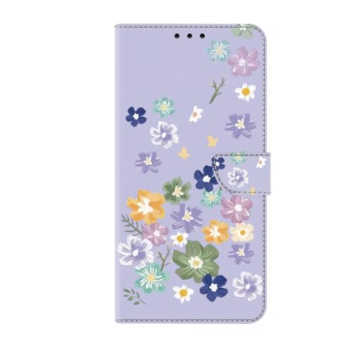 Lederhülle für Samsung Galaxy A53 5G Hülle Flip Stoßfeste Handyhülle Klappbare Premium Blumen Leder Kartenfächern Standfunktion Schutzhülle Klapphülle für Samsung Galaxy A53 5G Lila-3 von Ufgoszvp