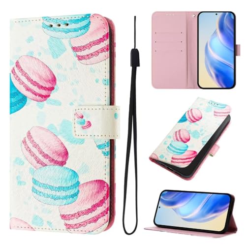 Lederhülle für iPhone 15 Pro Hülle, Magnet Klapphülle mit Kartenfach, Stylische Handyhülle Flip Phone Case Etui Handytasche Schutzhülle Tasche für iPhone 15 Pro,Kleiner Kuchen von Ufgoszvp