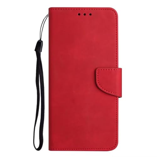 Ledertasche für iPhone 16 Pro Max Handyhülle Hülle Case PU Leder Silikon Tasche Book Flipcase Cover Schutzhülle Handytasche Skin Ständer Klapphülle Schale Magnet für iPhone 16 Pro Max rot von Ufgoszvp