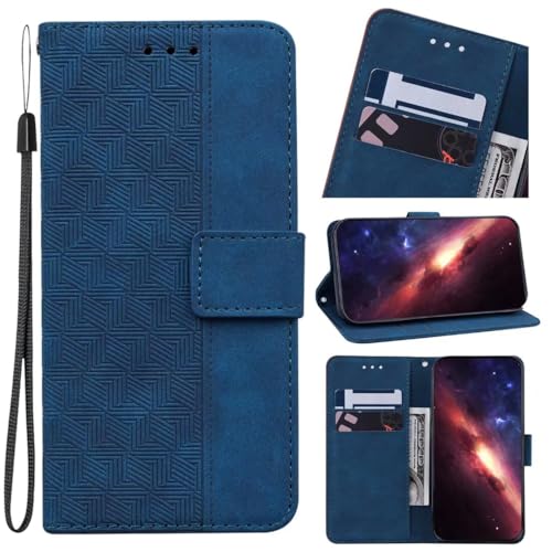 Ufgoszvp Handyhülle für Samsung Galaxy A06 Hülle Premium Leder PU Flip Case Lederhülle Magnetisch Klapphülle Wallet Lederhülle Silikon Bumper Schutzhülle für Samsung Galaxy A06 Hülle - Blau von Ufgoszvp