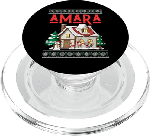 Amara Ugly Christmas Sweater für Familien, Herren, Damen, Jungen und Mädchen PopSockets PopGrip für MagSafe von Ugly Xmas Matching Family PJ Christmas Party Shopp