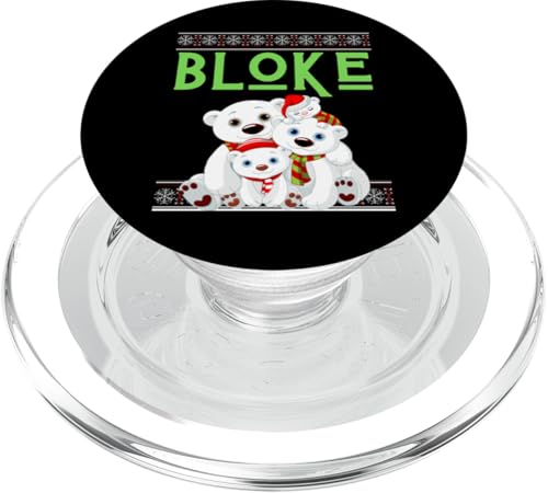 Bloke Fun Ugly Christmas Sweater, Familienname, Damen und Mädchen PopSockets PopGrip für MagSafe von Ugly Xmas Matching Family PJ Christmas Party Shopp