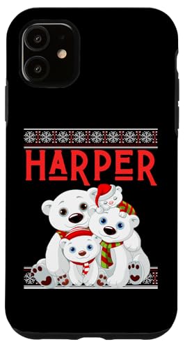 Hülle für iPhone 11 Harper Ugly Christmas Sweater für Familien, Herren, Damen, Jungen und Mädchen von Ugly Xmas Matching Family PJ Christmas Party Shopp