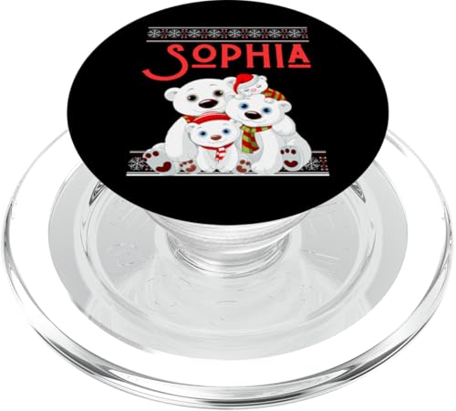 Sophia Ugly Christmas Sweater für Familien, Herren, Damen, Mädchen und Jungen PopSockets PopGrip für MagSafe von Ugly Xmas Matching Family PJ Christmas Party Shopp