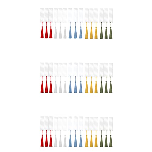 Uhidka 45 Stücke Rechteck Acryl Lesezeichen Leer Klar Mach Es Selbst Unfertige Lesezeichen mit Bunten Quasten Ornamente Dekore von Uhidka