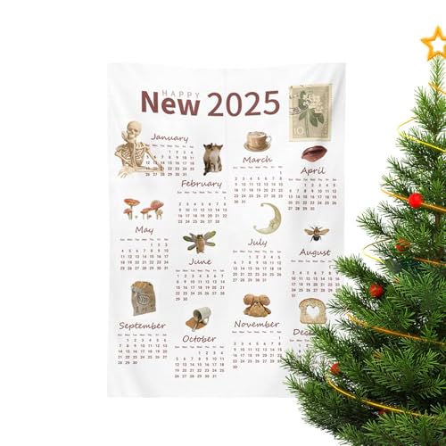 Stoff-Wandkalender, Wandkalender-Handtuch-, 2025 monatliches Stoff-Kalendertuch, Wandkalender 2025, Neuheits-Jahreskalender-Handtuch, Neuheits-Jahresplaner, beliebte Wandkunst von Uhngw