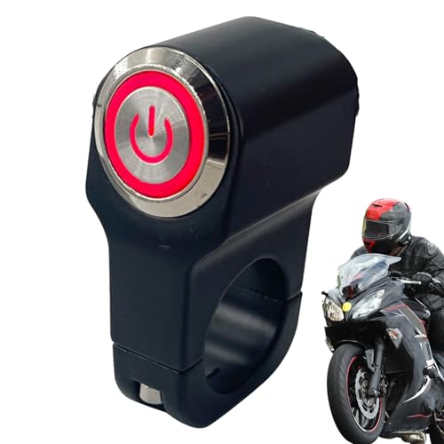 Uhngw Motorrad-Scheinwerferschalter, Lenkerschalter - Ein/Aus-Motorrad-Drucktastensteuerung | Intelligente Lenkerhalterung, wasserdicht, für Elektromobile, Roller, Elektrofahrräder von Uhngw