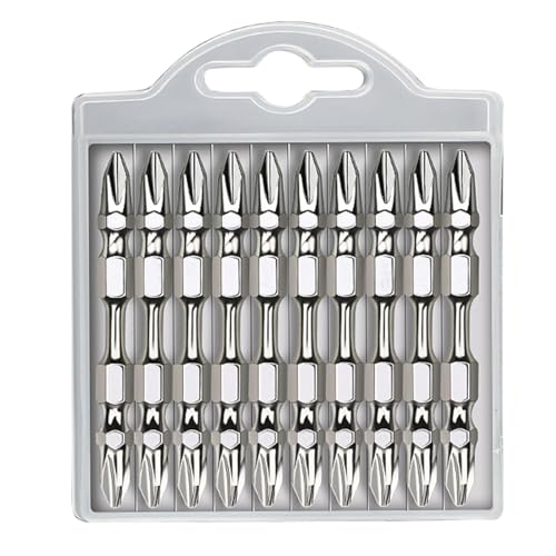 Uhngw Phillips-Bit-Set, Phillips-Kreuzschlitz-Schraubendreher-Bit-Set, 10er-Pack, 10-teiliges Stufenbohrer-Set für Metall, Lochbohren, Holzbearbeitung, Schlagschrauber, Bohrmaschine, Kohlenstoffstahl, von Uhngw