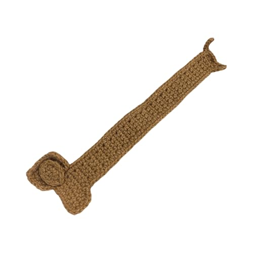 Lesezeichen mit Häkeldackel, 26,7 cm lang, handgefertigt, gestrickt, Lesezeichen, Buchseitenhalter für Lehrer, Buchliebhaber, Leser von Uitndvyte