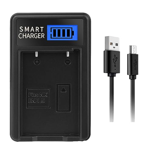 Uitndvyte EN-EL5 LCD USB Kamera Akku Ladestation für 3700 4200 5200 P510 P5100 P520 5900 7900 Kamera Akku von Uitndvyte