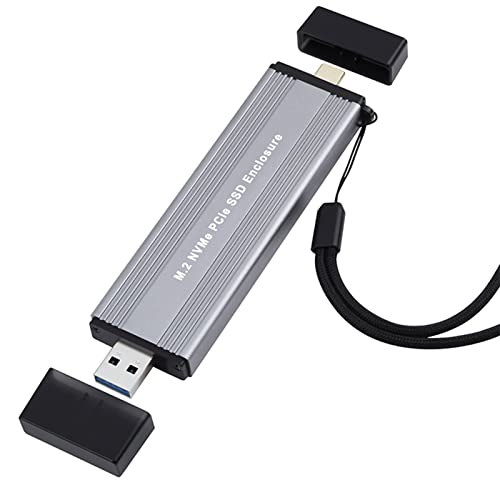 Ukbzxcmws M2 SSD Gehäuse M2 Zu USB 3.1 Gen2 10 Gbit/s Aluminiumgehäuse USBC USBA Zu NVMe PCIe Externes Gehäuse Für M2 NVMe SSD 2230 2242 Nvme SSD Gehäuse Gehäuse M2 von Ukbzxcmws