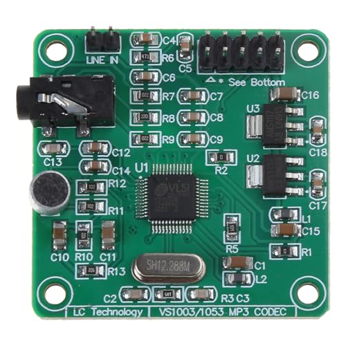 Ukbzxcmws MP3-Player Modul VS1053 Board On Board Mikrofon SPI Schnittstelle 12 288 MHz Kristall VS1053 MP3-Player Modul Mit Power Licht von Ukbzxcmws